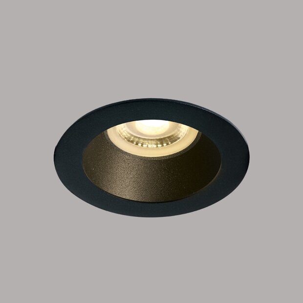 Inbouwspot behuizing rond - IP20  50W  GU10 - Zwart - Reflector Zwart