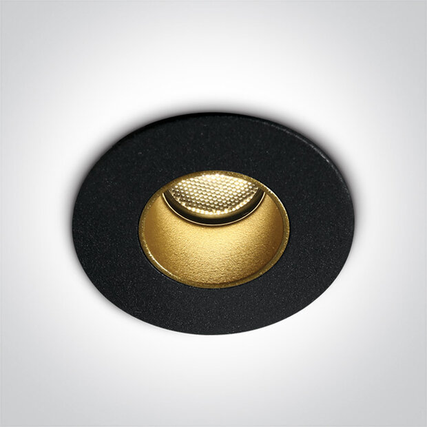Downlight verdiept - 40mm - 2W - 3000K - dimbare_zwart