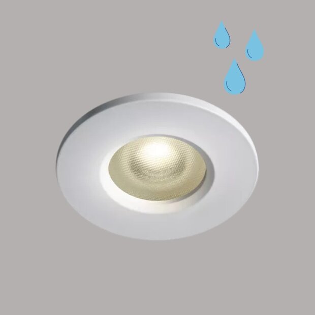 Inbouwspot behuizing - rond - IP65  50W  GU10 - WIT