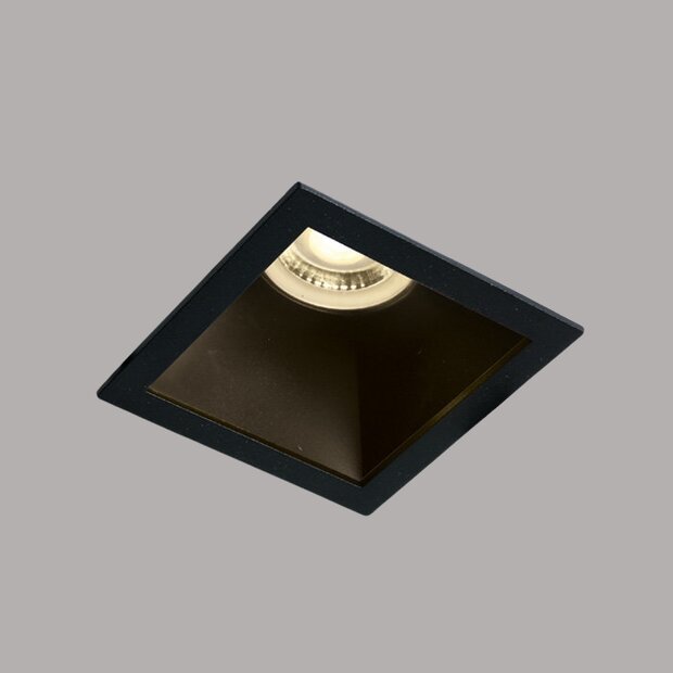 Inbouw spot behuizing vierkant - IP20 GU10 - Zwart - Reflector Zwart