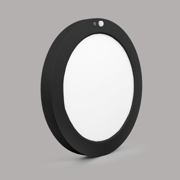 LED downlighter In/opbouw G2 9-18W 3000-6000K CCT 227mm Zwart met sensor