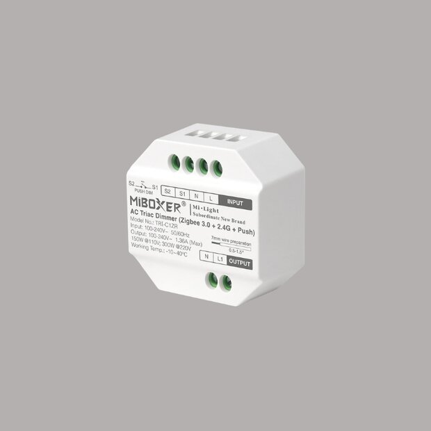 Miboxer - AC dimmer-traditionele verlichting - Zigbee 3.0+RF 2.4GHz+Push to dim