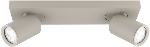 Opbouwarmatuur ES - 2-lichts kantelbaar &Oslash;55 Khaki RAL1019 - incl. GU10 Fitting