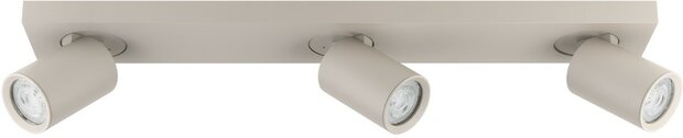 Opbouwarmatuur ES - 3-lichts kantelbaar &Oslash;55 Khaki RAL1019 - incl. GU10 Fitting