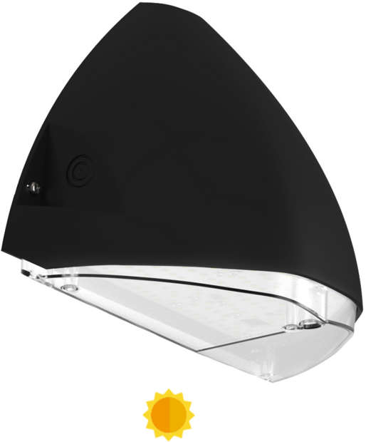 LED Gevelarmatuur Mini Squalo IP65 7-12W 3000/4000K 900-1650lm Zwart+daglichtsensor
