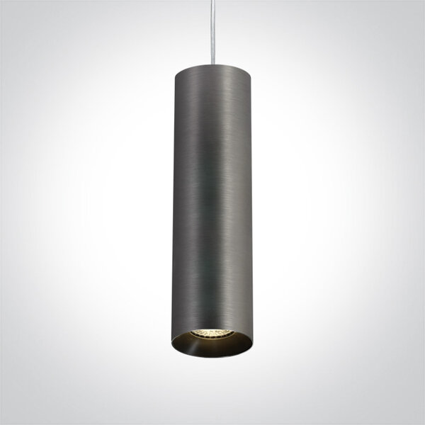 Cilinder Pendants Metaal grijs-reflector, Metaal grijs-GU10