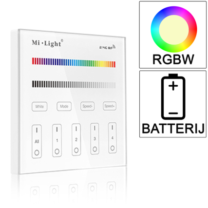 Milight 4-zone RGB/RGBW afstandsbediening paneel touch op batterij