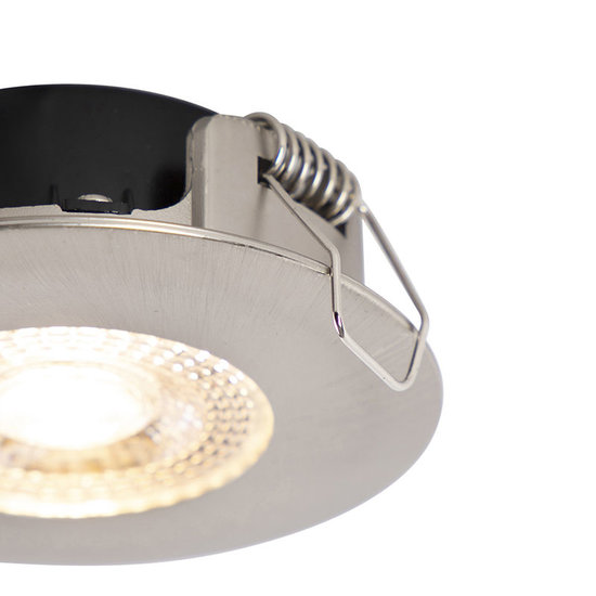 Inbouw spot vast - incl. 3-staps LED dimbaar - IP44 - kleur Zilver