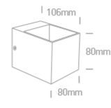 LED Wandarmatuur- G9-Aluminium-zwart-VIERKANT