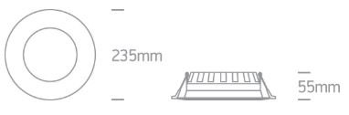 Budget Inbouw spot IP20 - 24W - Warm Wit licht 3000K - Aluminium