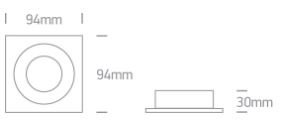 Dual Ring spot behuizing vierkant - IP20  50W  GU10 - Aluminium-instelbaar