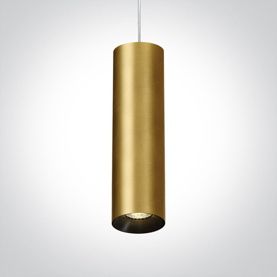 Cilinder Pendants-400 mm-kleur: geborsteld messing-kleur reflector: na keuze