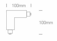 Hoekstuk 90 gr.- LINKS - kleur Wit voor rail 40003A/W