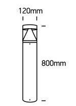 Sokkel Tuinlamp - IP65 - 12W - compleet - Antraciet