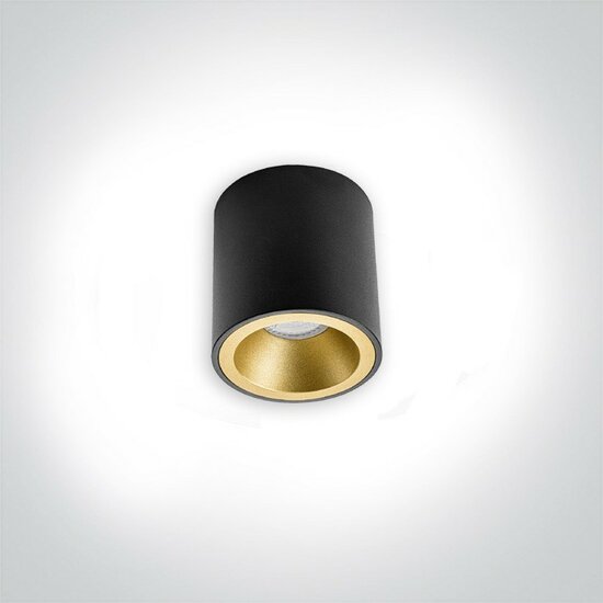 Opbouwspot SILVA - vast - rond - zwart - incl. reflector-Goud en GU10 fitting