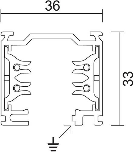 Rail 3 fase - 16A - 3 meter - kleur zwart