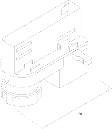 Armatuur aansluitadapter zwart 3-fase rail