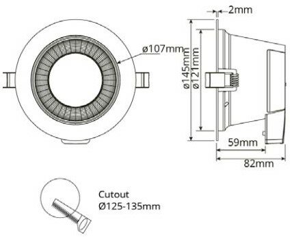 LED Downlight SR 10-14W 3000/5700K CCT 145mm Zwart met Philips Dali driver