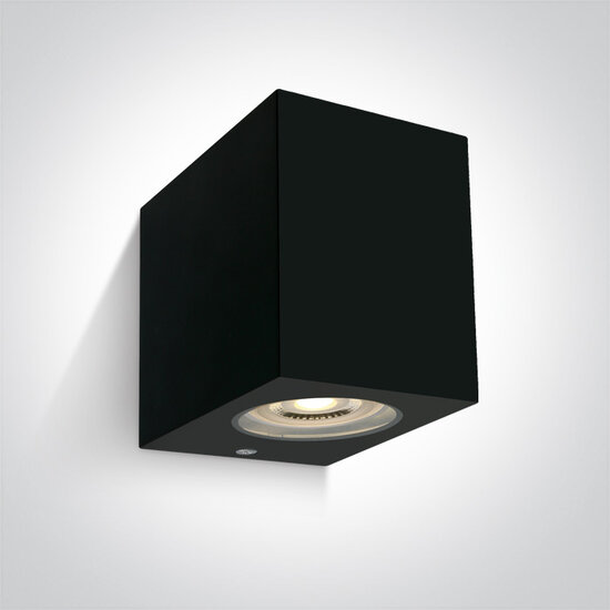 Wand spot rechthoek downlight - IP65 - 7W - GU10 - Zwart