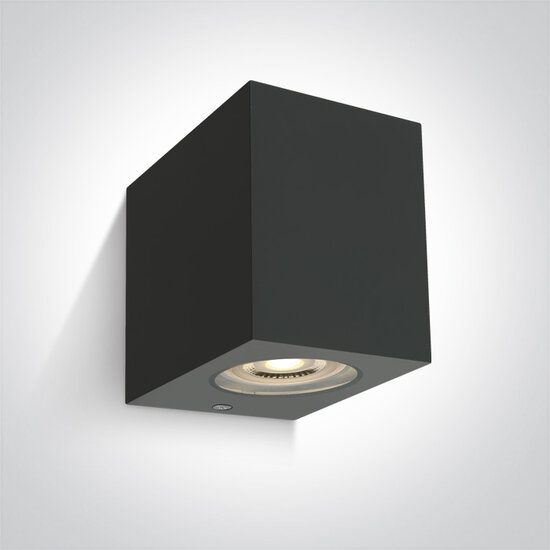 Wand spot rechthoek downlight - IP65 - 7W - GU10 - Antraciet