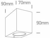 Wand spot rechthoek downlight - IP65 - 7W - GU10 - Antraciet