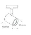 GU10 - 3-fase railspot - &oslash;70x96mm - zwart