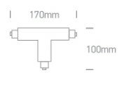 T-stuk - kleur Zwart voor rail 40003A/W