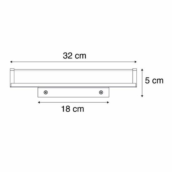 LED Wandarmatuur- Zwart - 32 cm - IP44