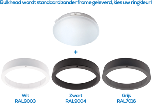 Opbouwspot Bulkhead - IP65 - 8-18W - 3000-5000K - WIT of Zwarte Ring