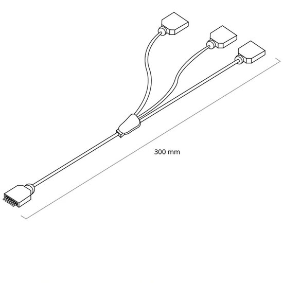 RGBWW led strip splitter kabel in 3 delen