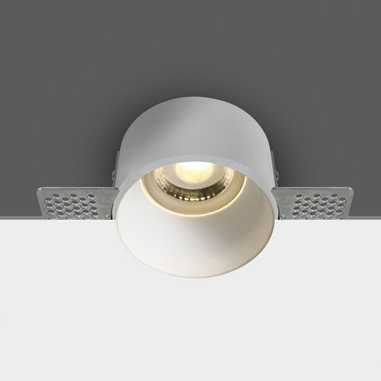 Trimless spot - Aluminium - GU10 - IP20 - Enkel - reflector Wit - rond