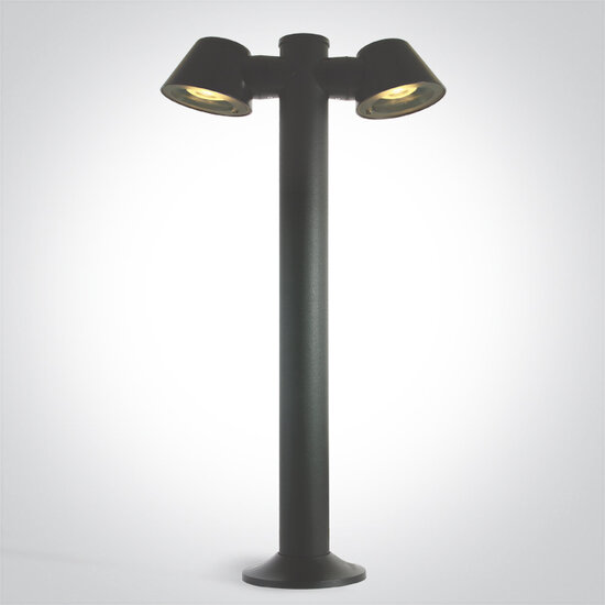 Sokkel kunststof Tuinlamp - IP65 - compleet - dubbel - Antraciet