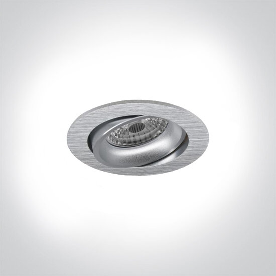 LEWA - inbouwspot VLAK - rond &oslash;82mm - instelbaar - voor binnen - GU10 fitting - aluminium