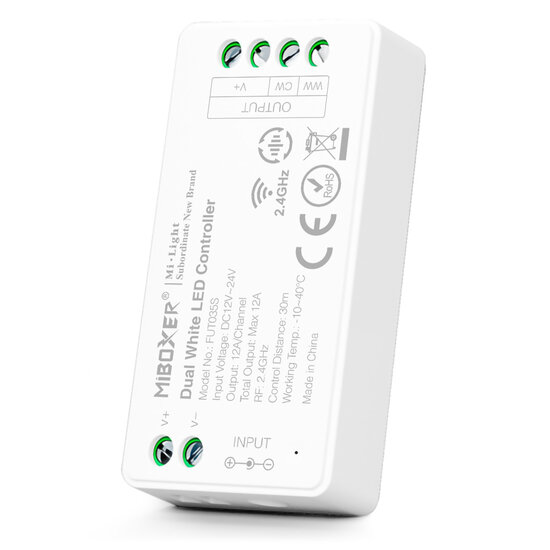 Miboxer LEDSTRIP controller voor 4-zone RF Dual White ledstrips