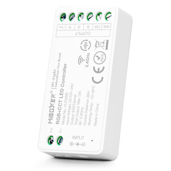 Miboxer LEDSTRIP controller voor 4-zone RF RGBWW ledstrips