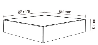 Afmetingen Dual White 4-zone Touch Panel op batterij