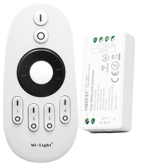 Miboxer 4-zone button afstandsbediening Dual White met roterend wiel en Controller