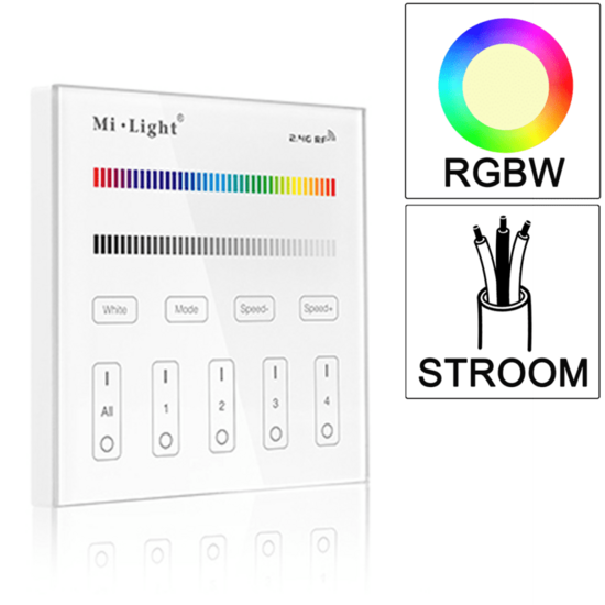 Miboxer 4-zone RGBW afstandsbediening paneel touch 230V en Controller