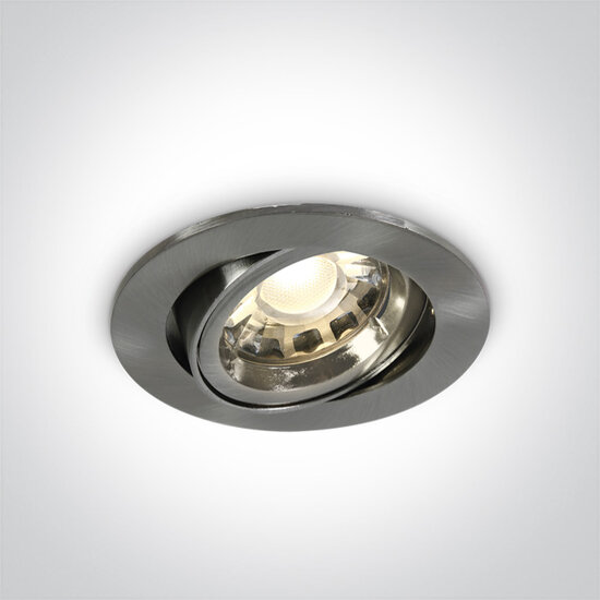 Instelbare lock ring inbouwspot rond - IP20  50W  GU10 - Chrome geborsteld