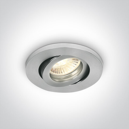 Spanplafond instelbare inbouwspot rond - IP20  50W  GU10 - Chrome geborsteld