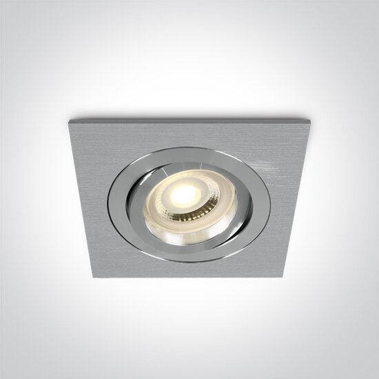 Dual Ring spot behuizing vierkant - IP20  50W  GU10 - Aluminium-instelbaar