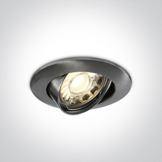 Instelbare klassieke inbouwspot rond - IP20  50W  GU10 - Chrome geborsteld