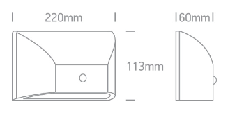 BADA - Moderne wandlamp + bewegingssensor-Antraciet-IP65 - LED built in