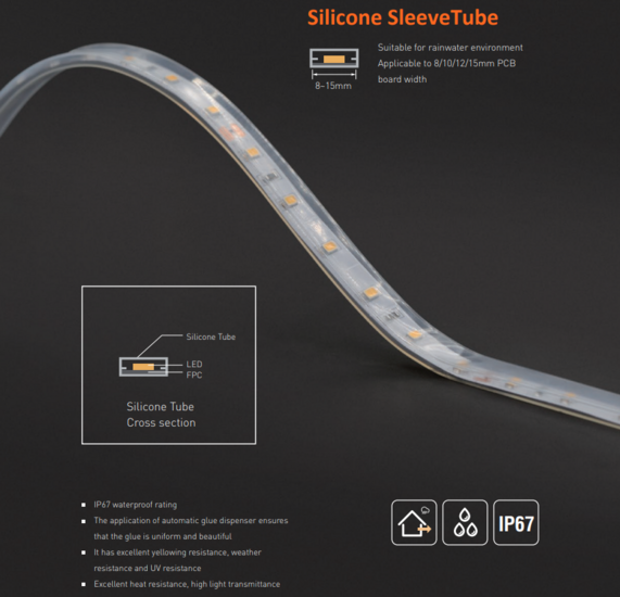 5 meter-Flexibele COB Ledstrip - 512LEDs/mtr -14W/mtr - IP67- 3000K