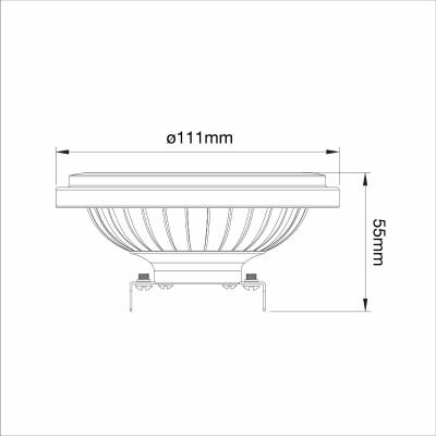 G53 dimbare AR111 LED lamp - 11,7-75W - 800Lm - 3000K