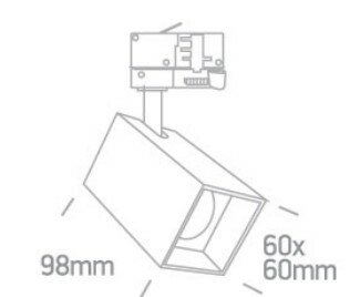 ONE Rail spot 3 fase -vierkant - kleur Wit - GU10