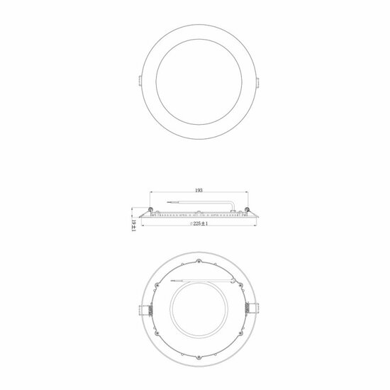 LED downlighter Slim V2.0 IP44 20W 225mm 4000K 