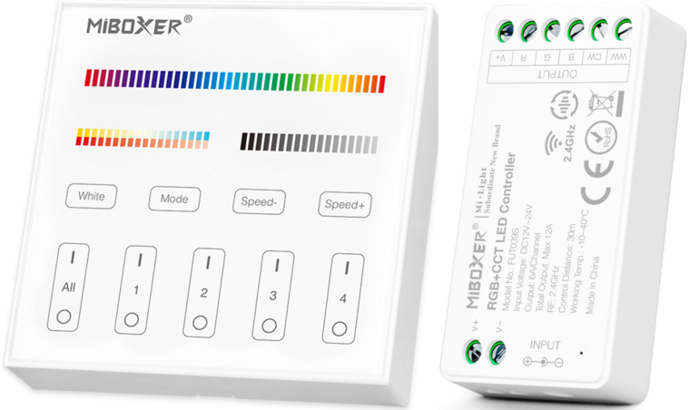 Miboxer Wandpaneel touch panel, inclusief controller voor RGBWW ledstrips