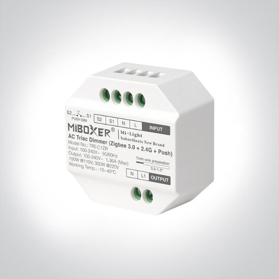 Miboxer - AC Triac dimmer voor traditionele verlichting - Zigbee 3.0