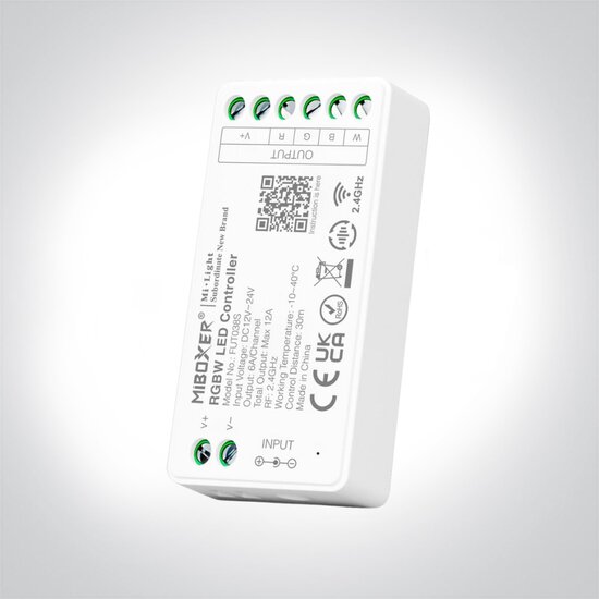 Miboxer LEDSTRIP controller voor 4-zone RF RGBW ledstrips